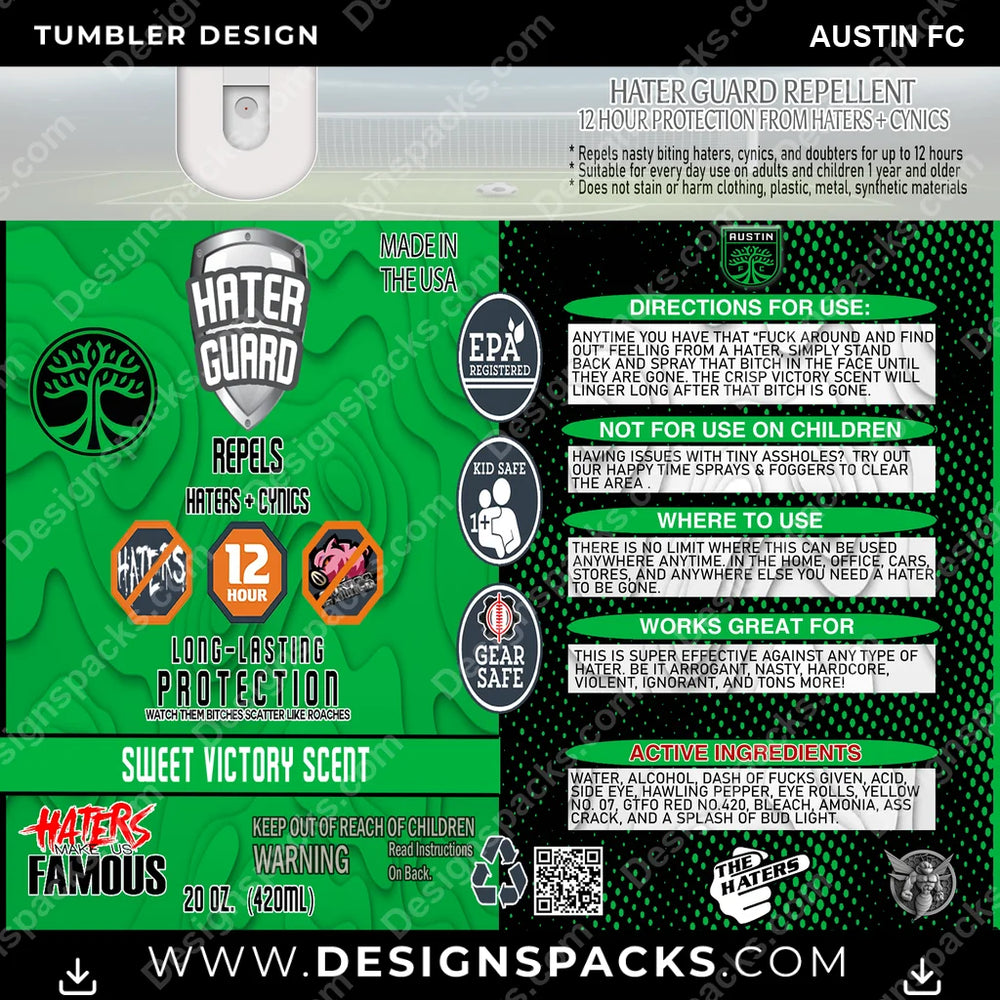US Soccer Hater Guard Austin FC Tumbler Digital Wrap Design Download