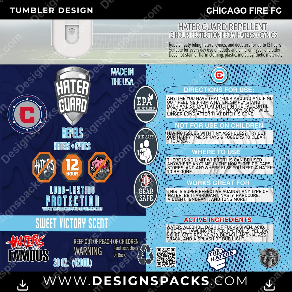 US Soccer Hater Guard Chicago Fire FC Tumbler Digital Wrap Design Download