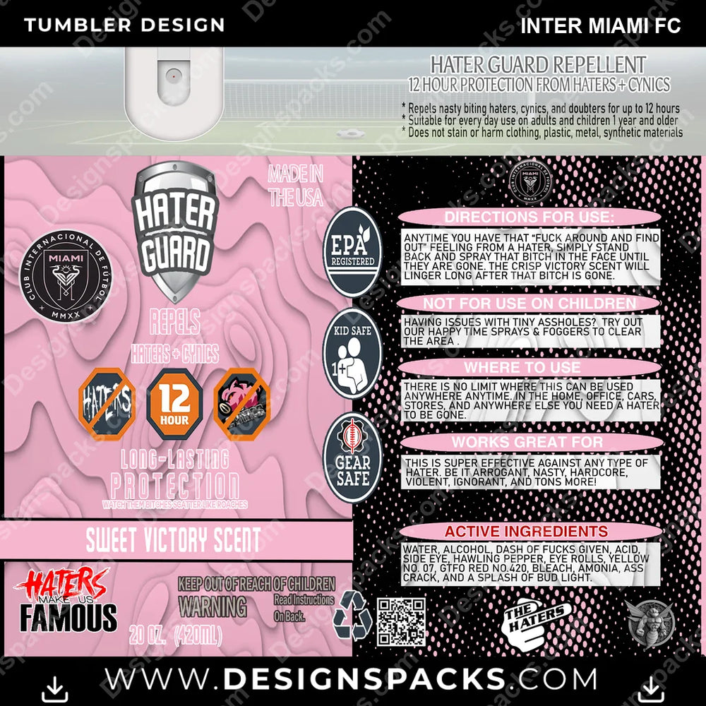US Soccer Hater Guard Inter Miami FC Tumbler Digital Wrap Design Download