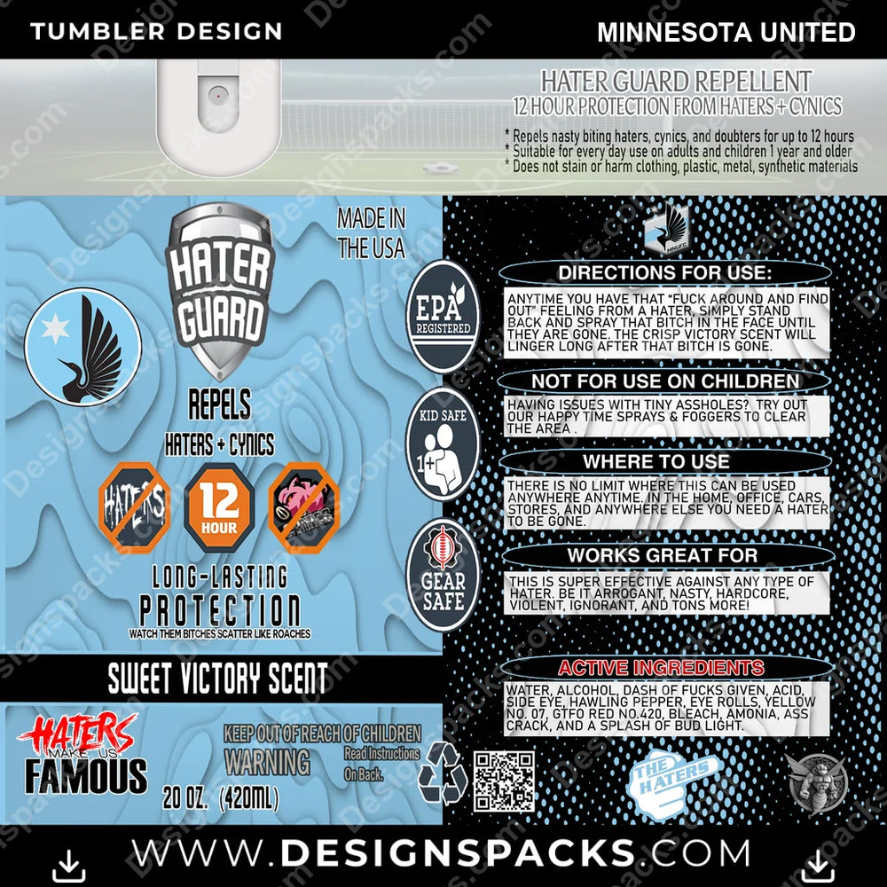 US Soccer Hater Guard Minnesota United Tumbler Digital Wrap Design Download