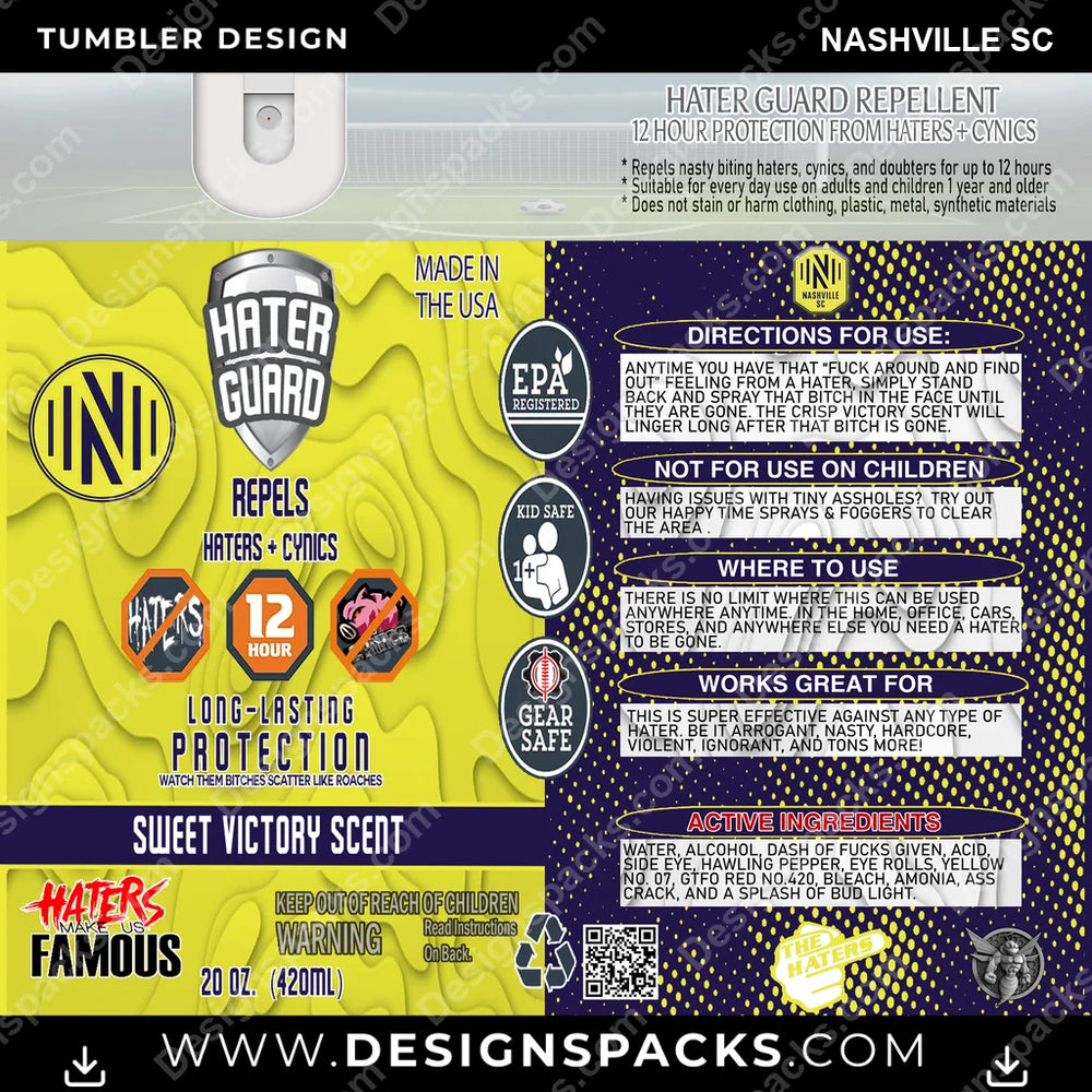 US Soccer Hater Guard Nashville SC Tumbler Digital Wrap Design Download