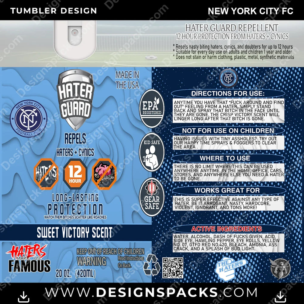 US Soccer Hater Guard New York City FC Tumbler Digital Wrap Design Download