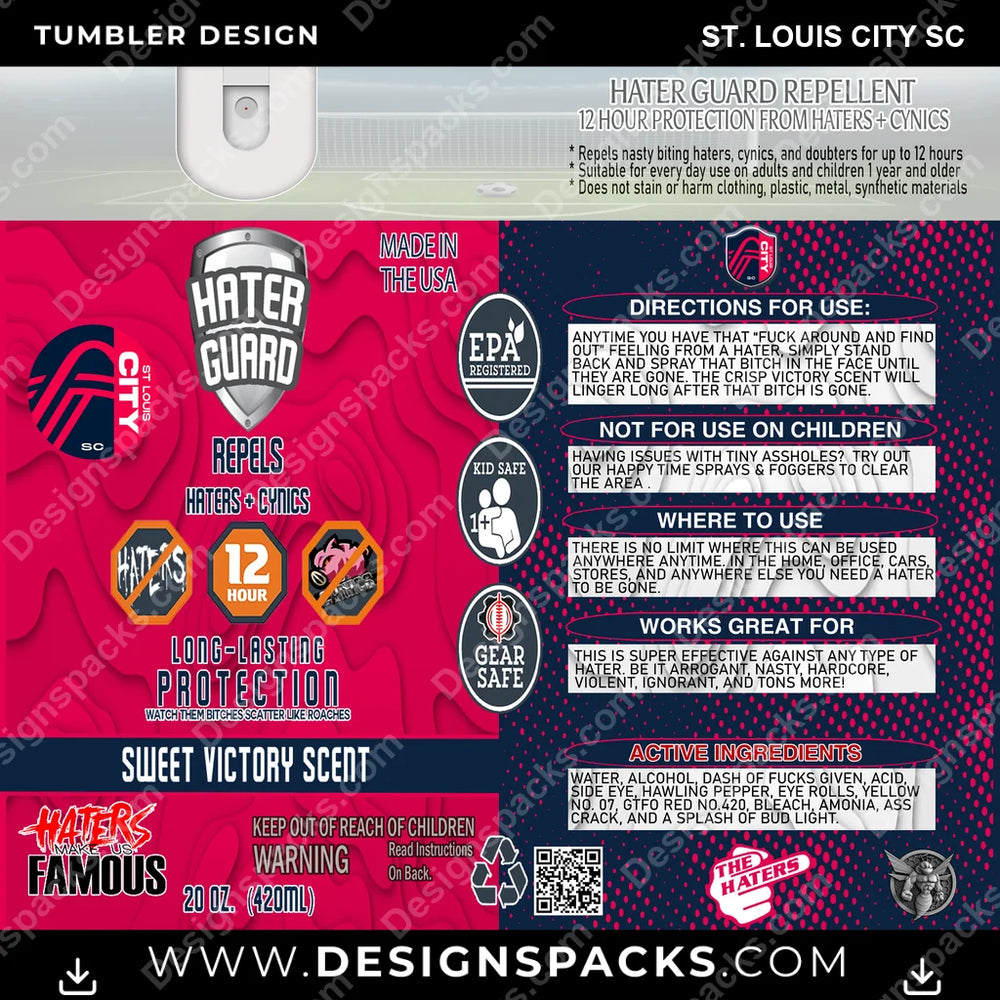 US Soccer Hater Guard St. Louis City SC Tumbler Digital Wrap Design Download