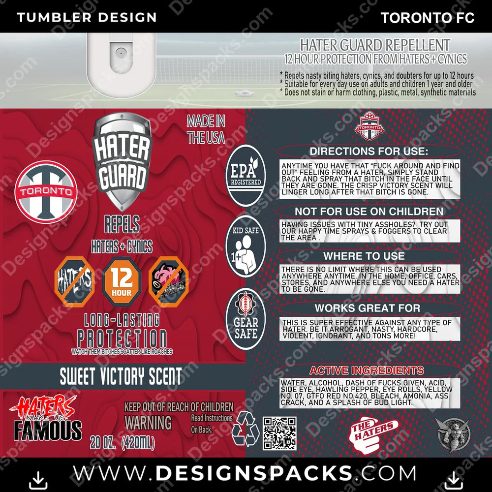 US Soccer Hater Guard Toronto FC Tumbler Digital Wrap Design Download