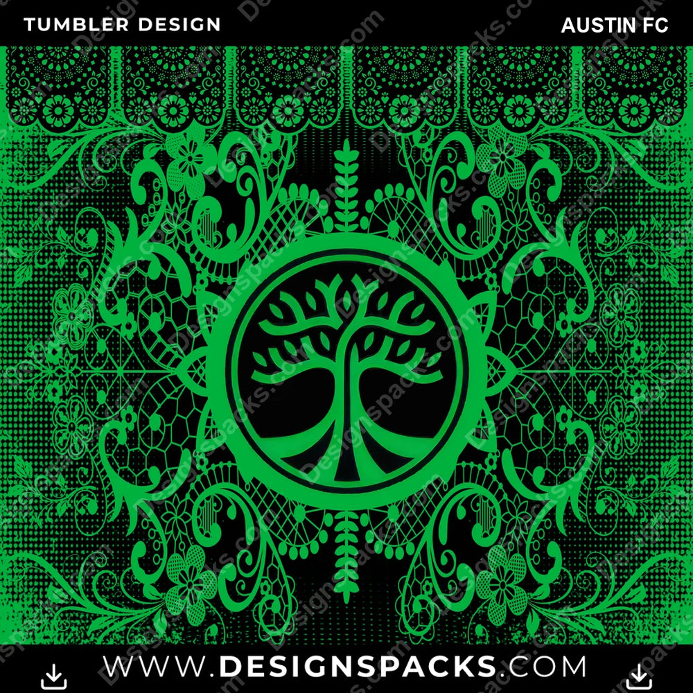 US Soccer Lace & Logo Austin FC Tumbler Digital Wrap Design Download
