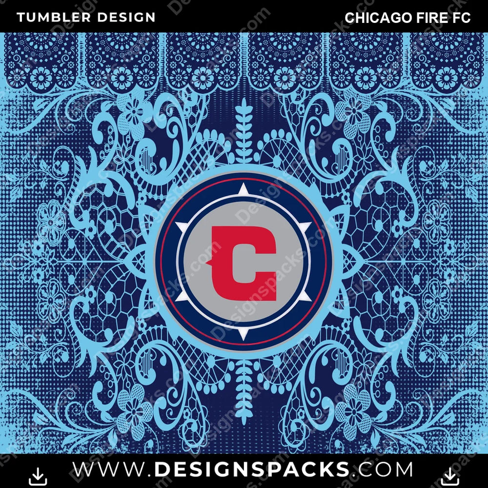 US Soccer Lace & Logo Chicago Fire FC Tumbler Digital Wrap Design Download