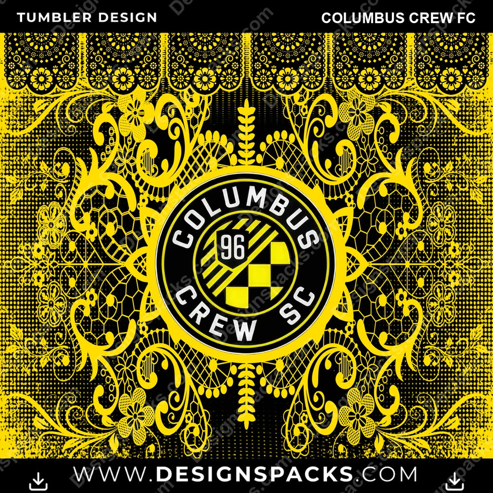 US Soccer Lace & Logo Columbus Crew FC Tumbler Digital Wrap Design Download