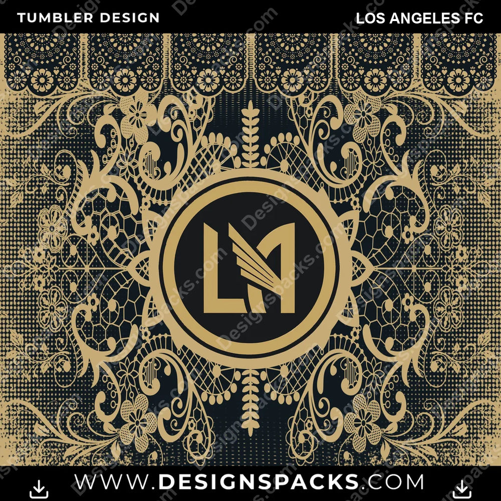 US Soccer Lace & Logo Los Angeles FC Tumbler Digital Wrap Design Download