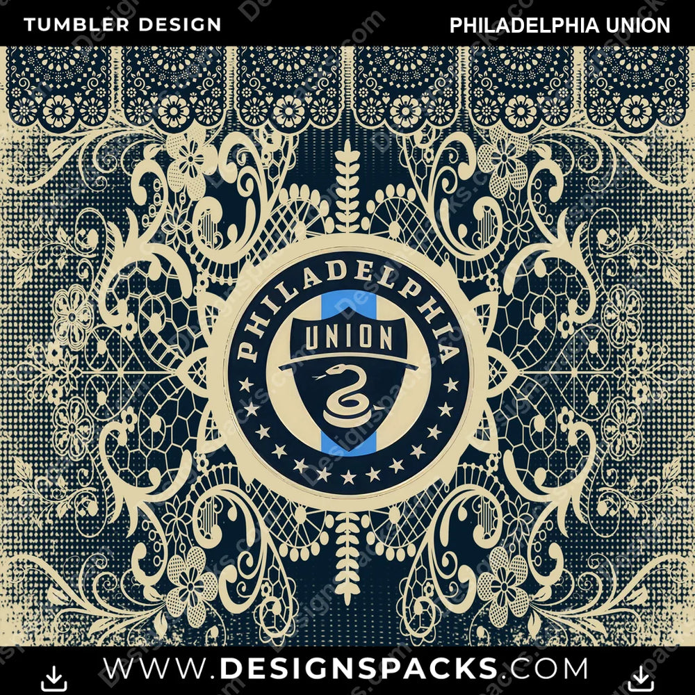 US Soccer Lace & Logo Philadelphia Union Tumbler Digital Wrap Design Download