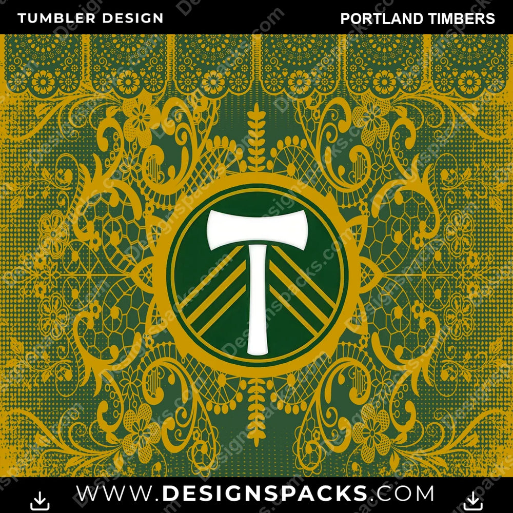 US Soccer Lace & Logo Portland Timbers Tumbler Digital Wrap Design Download