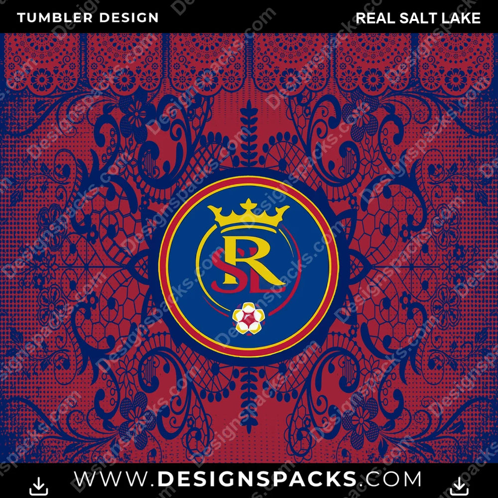 US Soccer Lace & Logo Real Salt Lake Tumbler Digital Wrap Design Download