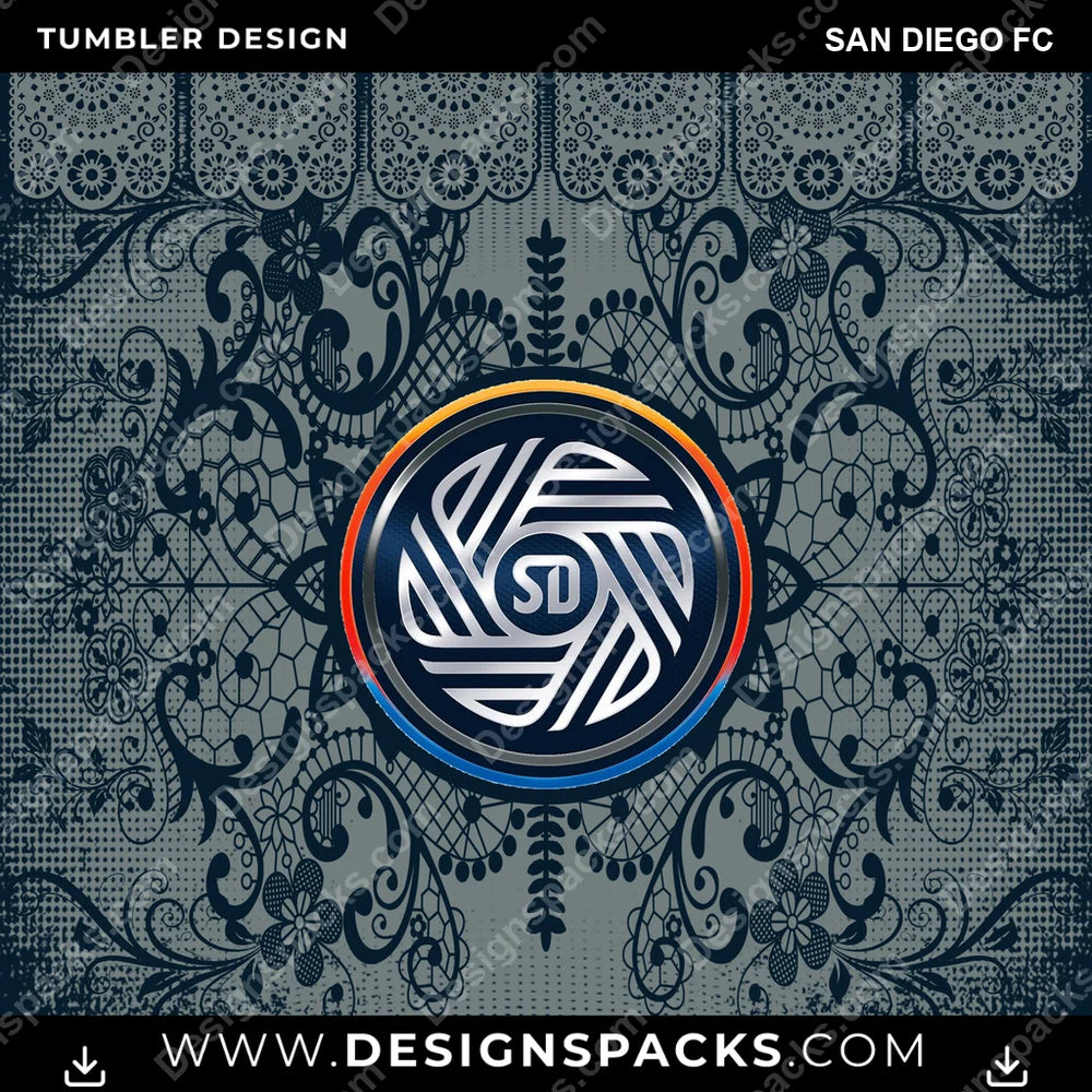 US Soccer Lace & Logo San Diego FC MLS Tumbler Digital Wrap Design Download