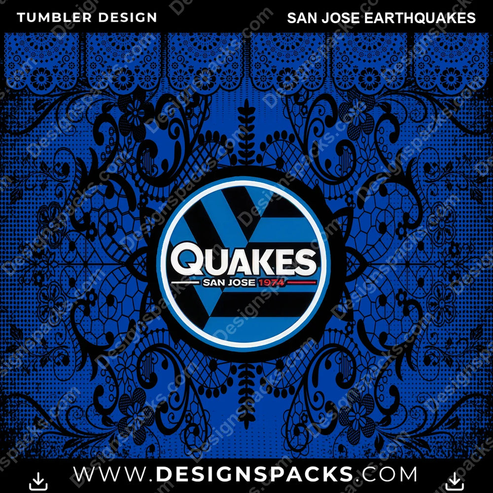 US Soccer Lace & Logo San Jose Earthquakes Tumbler Digital Wrap Design Download