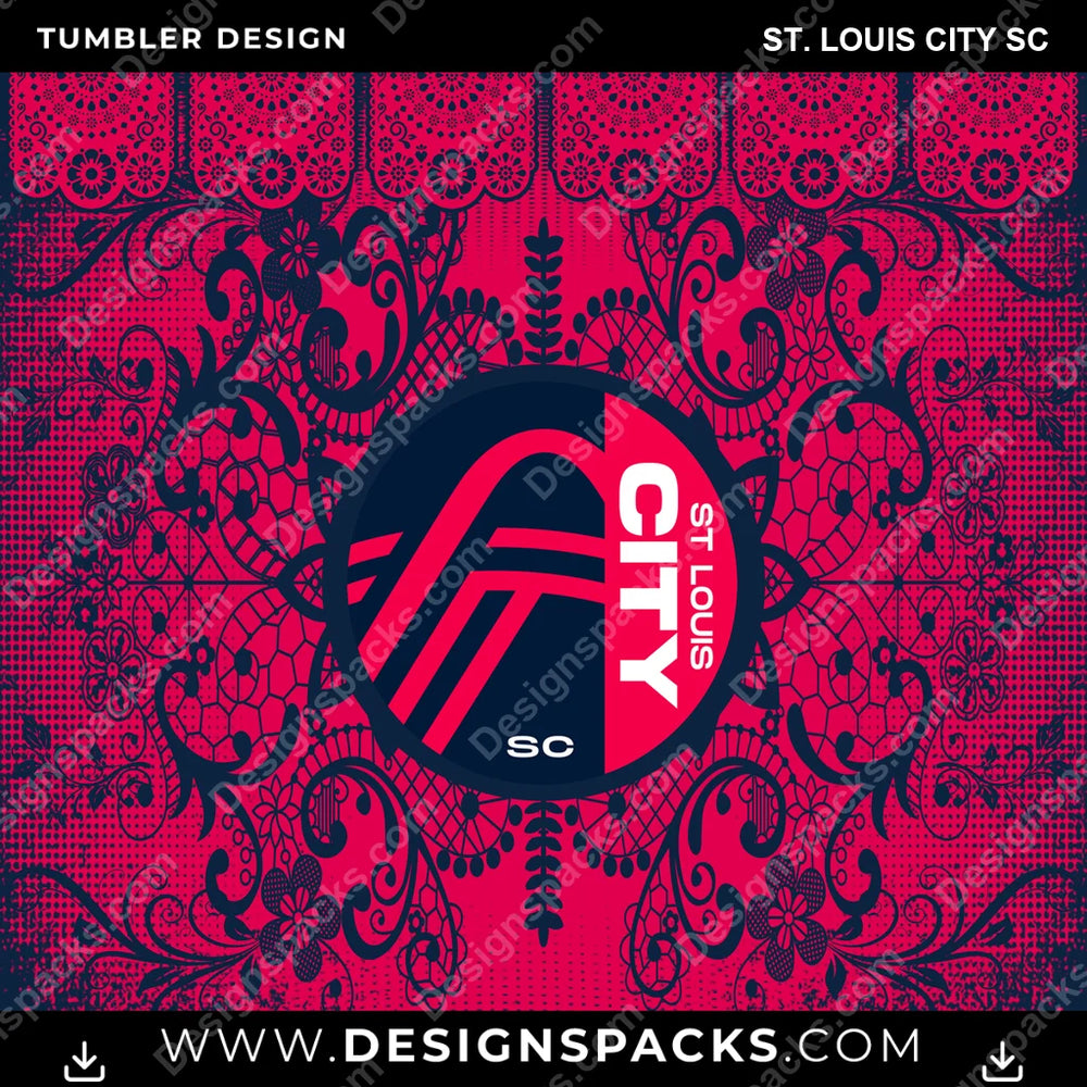 US Soccer Lace & Logo St. Louis City SC Tumbler Digital Wrap Design Download