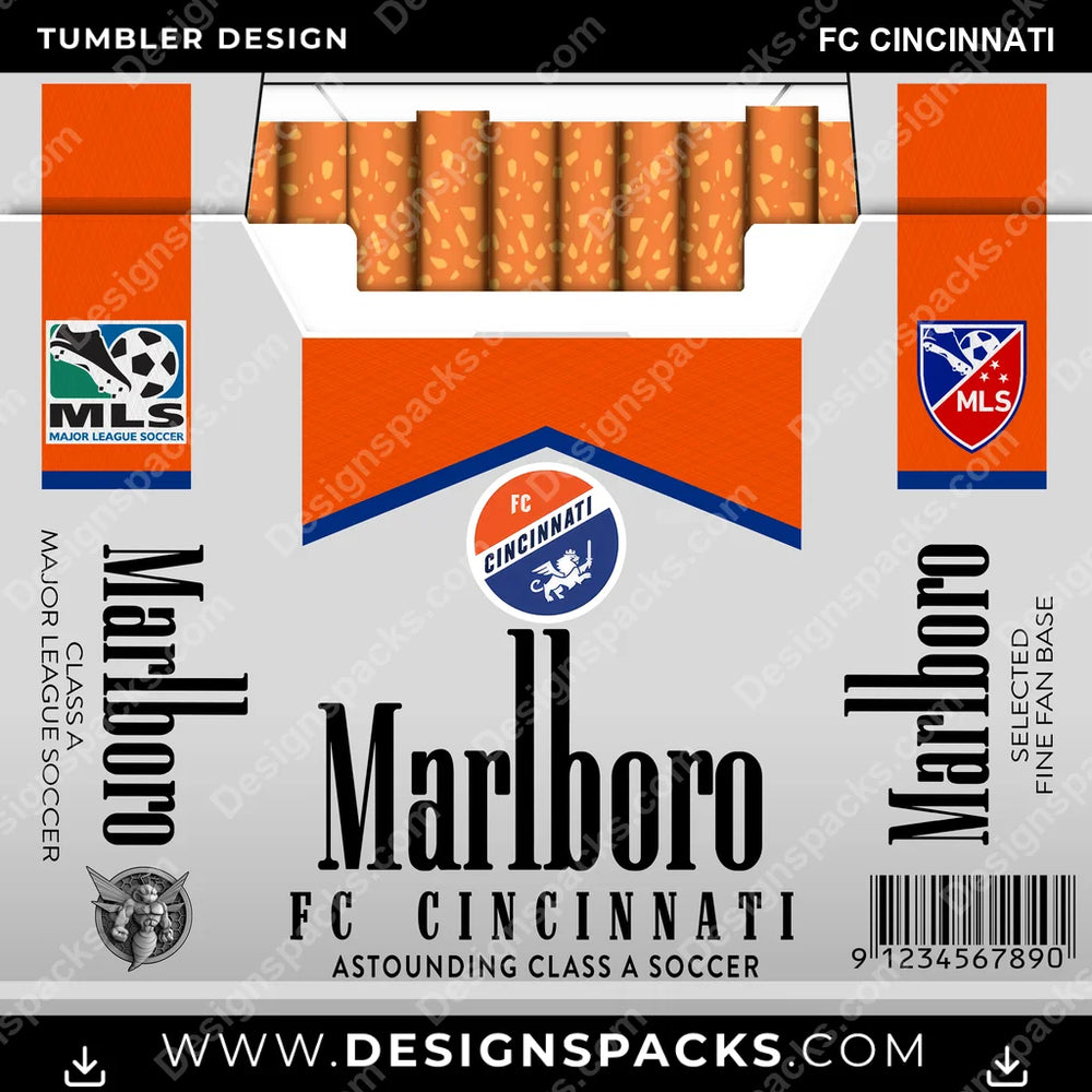 US Soccer Marlboro FC CINCINNATI Tumbler Digital Wrap Design Download