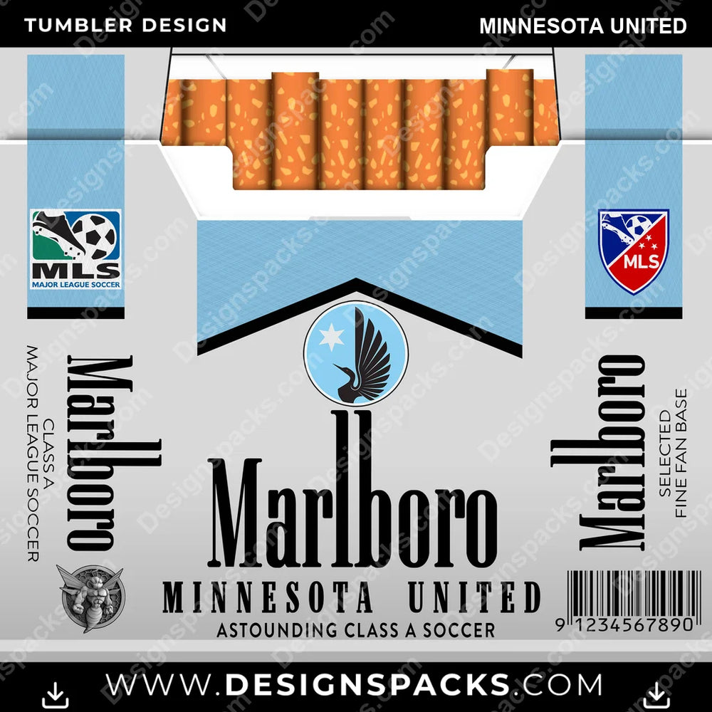 US Soccer Marlboro MINNESOTA UNITED Tumbler Digital Wrap Design Download