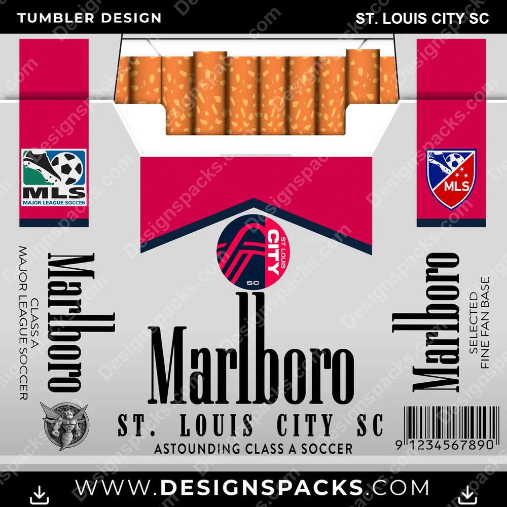 US Soccer Marlboro ST. LOUIS CITY SC Tumbler Digital Wrap Design Download