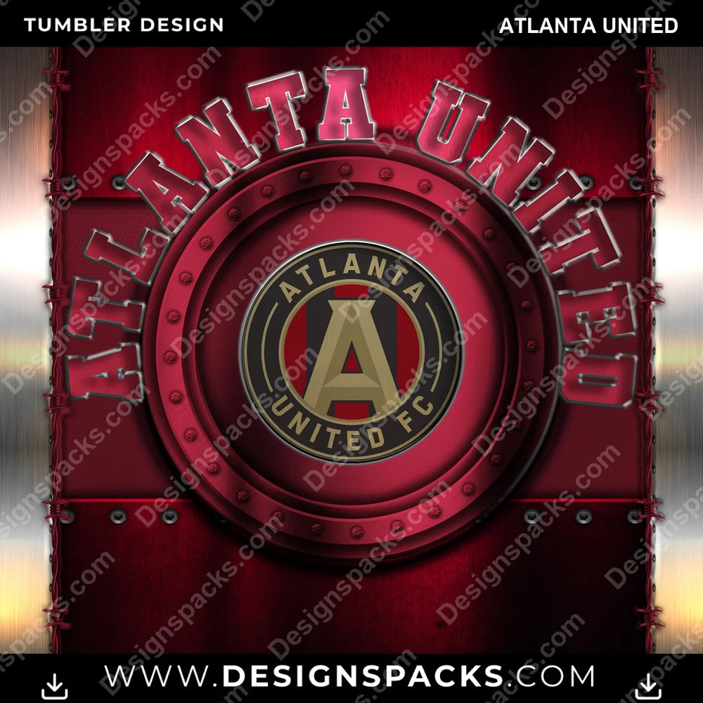 US Soccer Metal Atlanta United Tumbler Digital Wrap Design Download