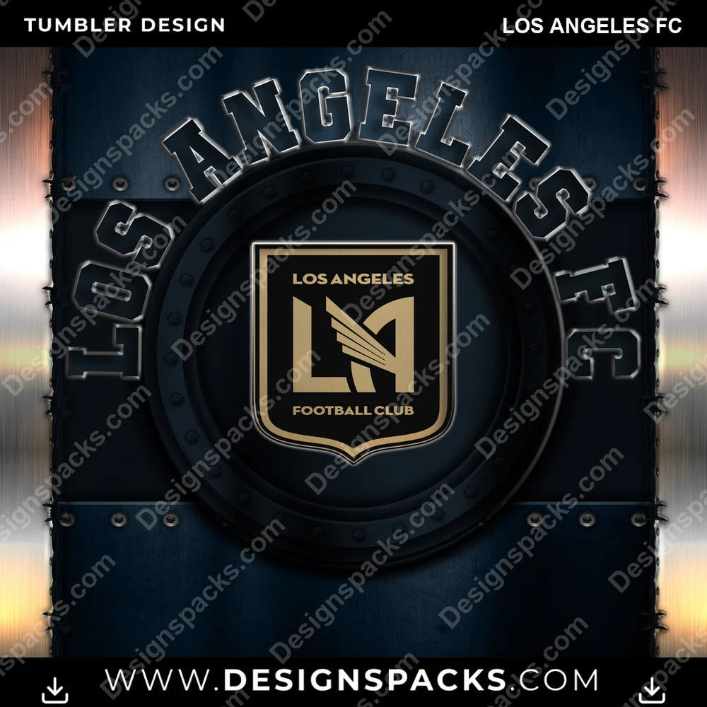 US Soccer Metal Los Angeles FC MLS Tumbler Digital Wrap Design Download