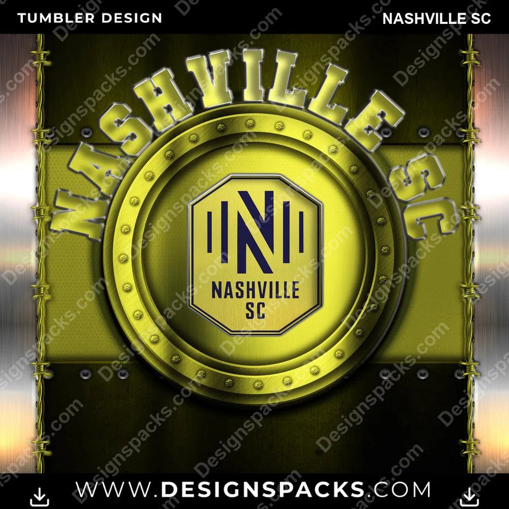 US Soccer Metal Nashville SC MLS Tumbler Digital Wrap Design Download