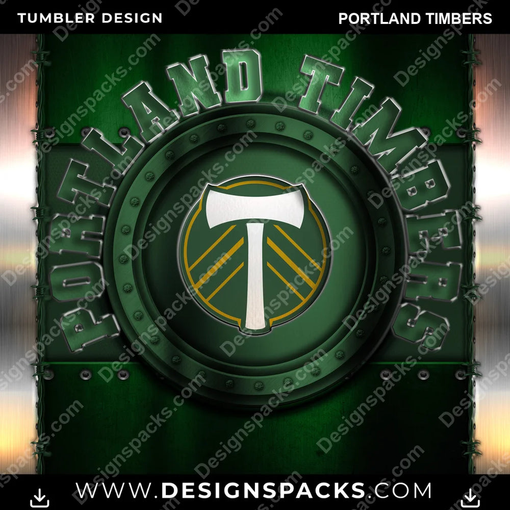 US Soccer Metal Portland Timbers MLS Tumbler Digital Wrap Design Download