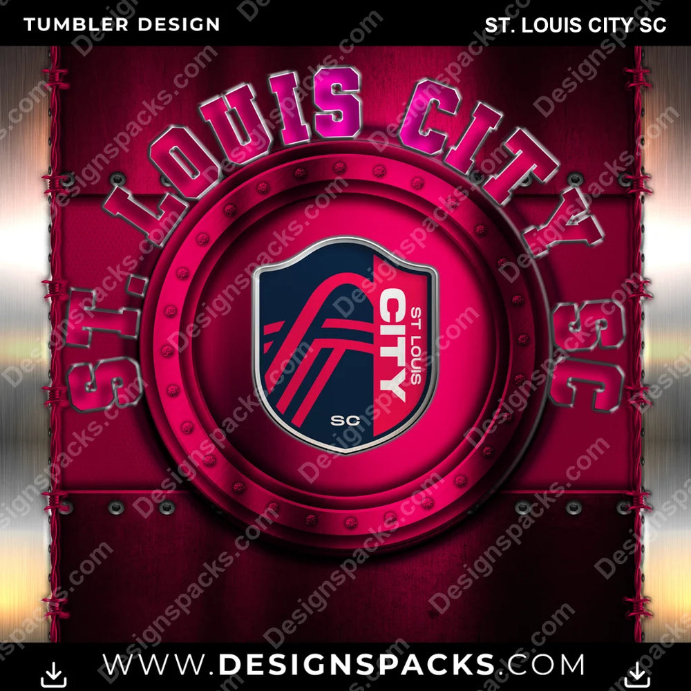 US Soccer Metal St. Louis City SC MLS Tumbler Digital Wrap Design Download