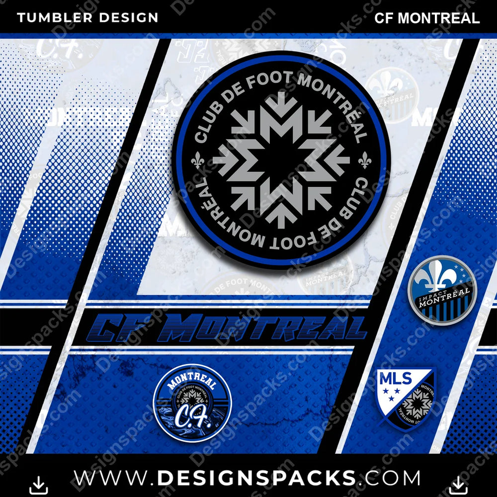 US Soccer Sports CF Montreal Tumbler Digital Wrap Design Download