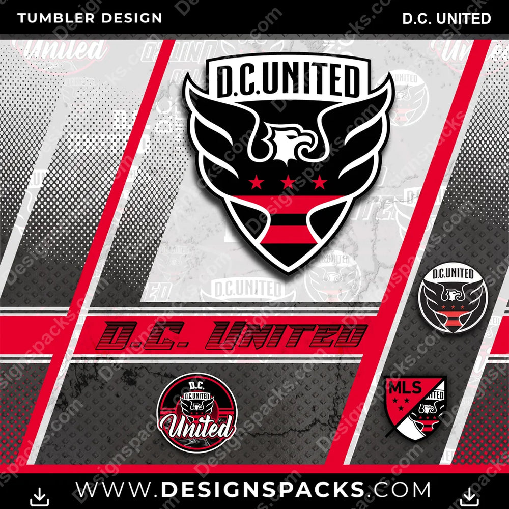 US Soccer Sports D.C. United Tumbler Digital Wrap Design Download