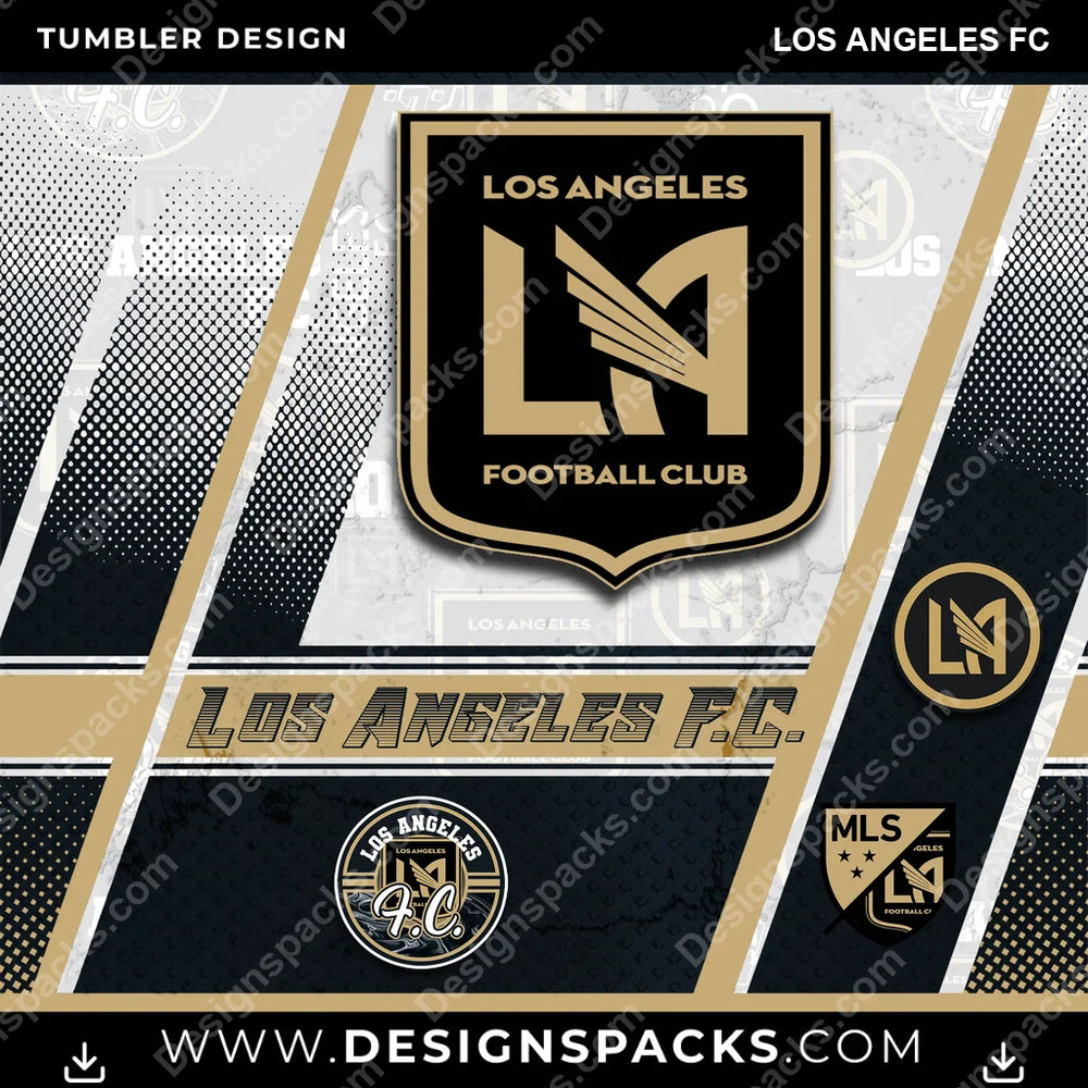 US Soccer Sports Los Angeles FC Tumbler Digital Wrap Design Download