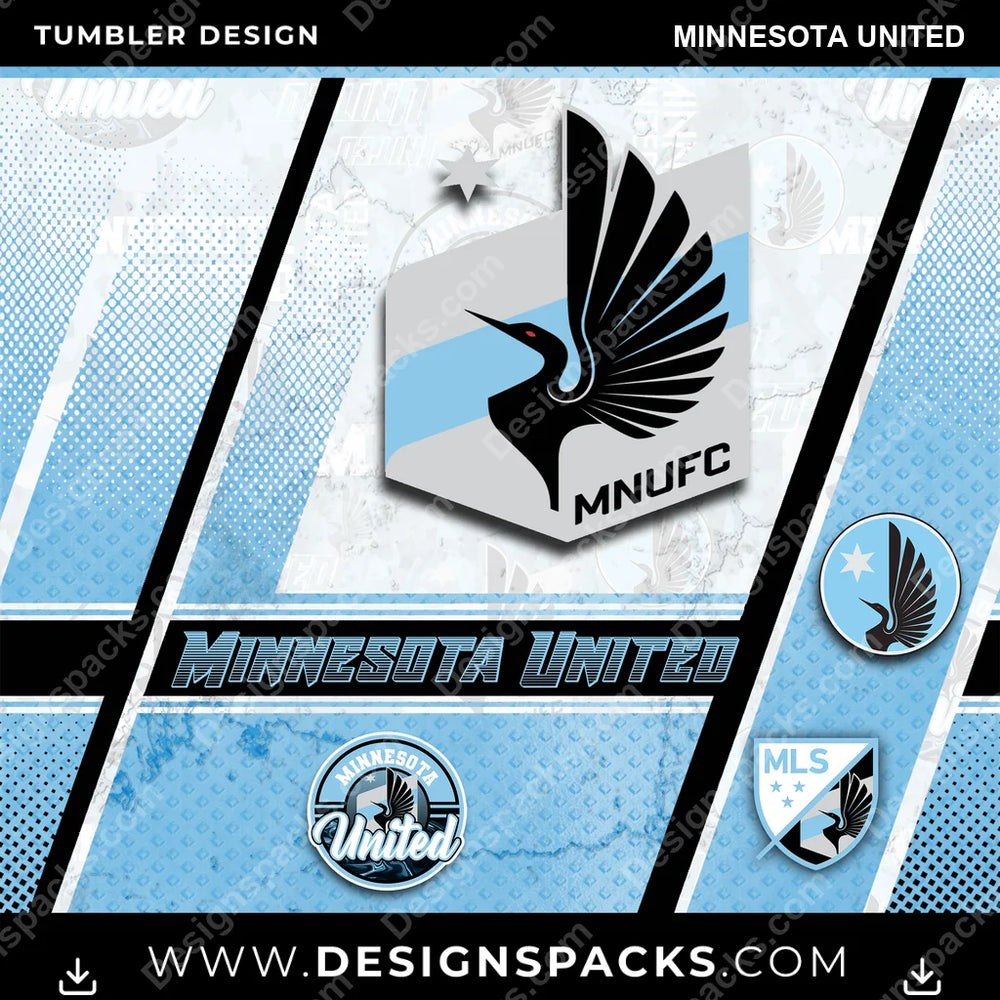 US Soccer Sports Minnesota United Tumbler Digital Wrap Design Download