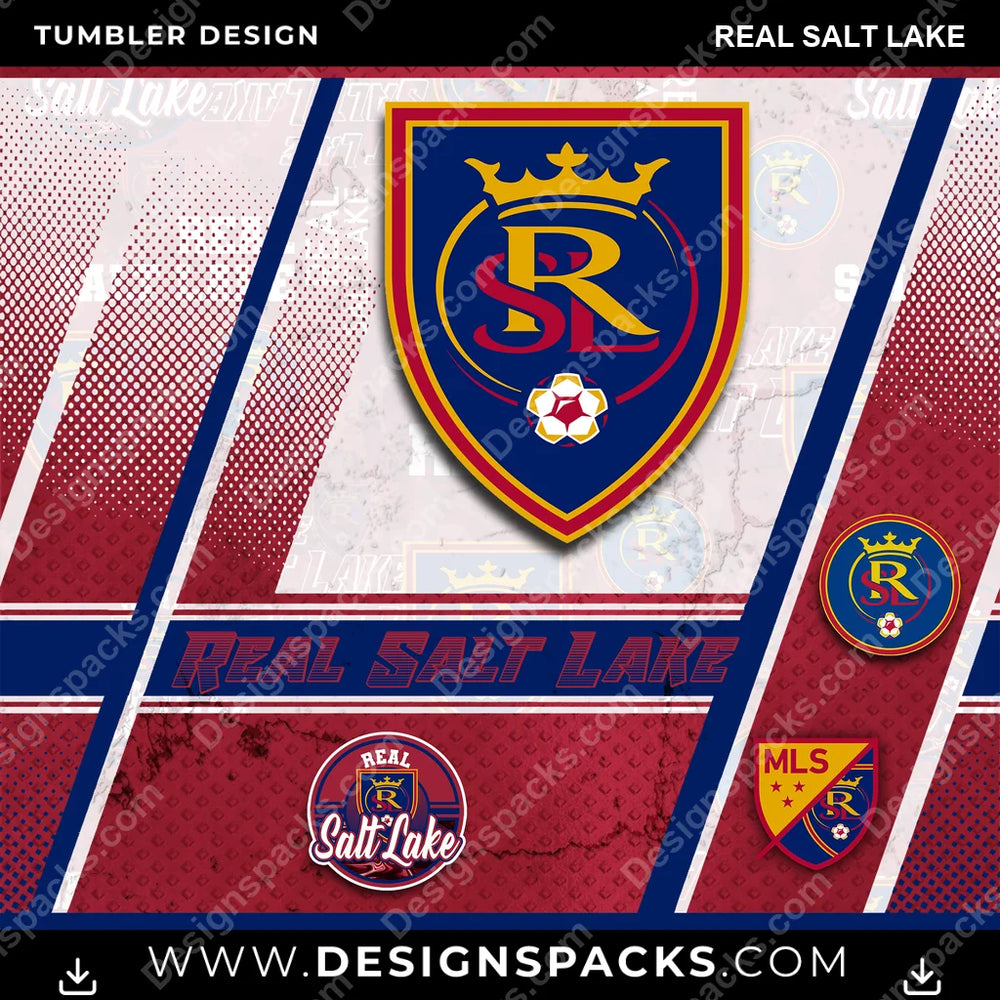 US Soccer Sports Real Salt Lake Tumbler Digital Wrap Design Download