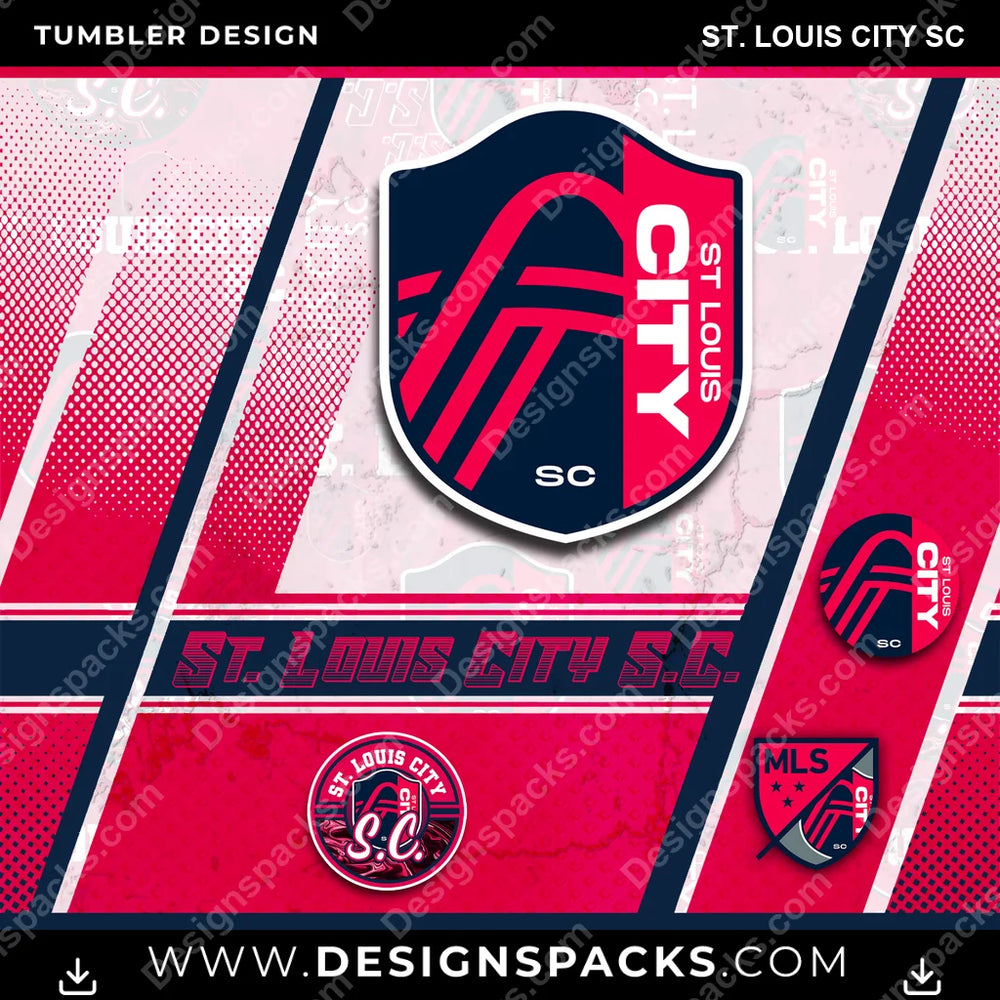 US Soccer Sports St. Louis City SC Tumbler Digital Wrap Design Download