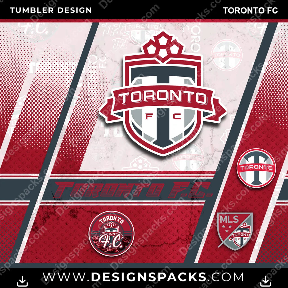 US Soccer Sports Toronto FC Tumbler Digital Wrap Design Download