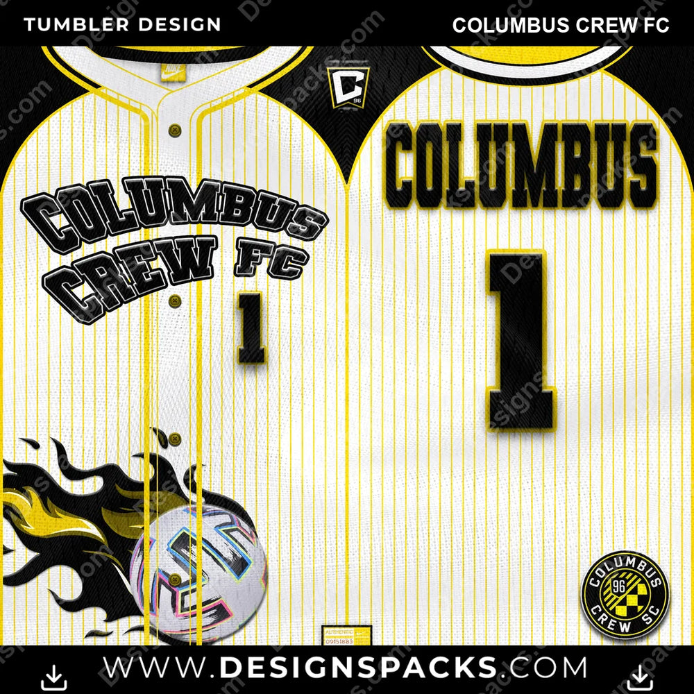 US Soccer Team Button-Up Jersey Columbus Crew FC Tumbler Digital Wrap Design Download