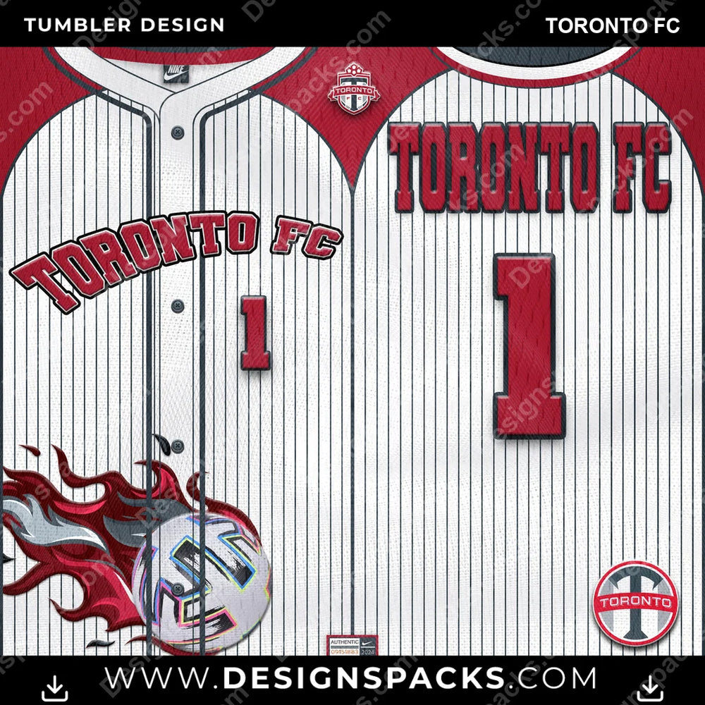 US Soccer Team Button-Up Jersey Toronto FC Tumbler Digital Wrap Design Download