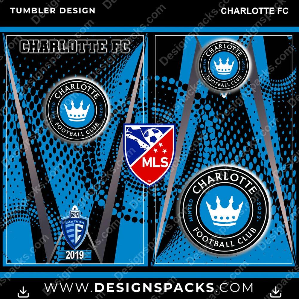US Soccer Team Logo Charlotte FC Tumbler Digital Wrap Design Download