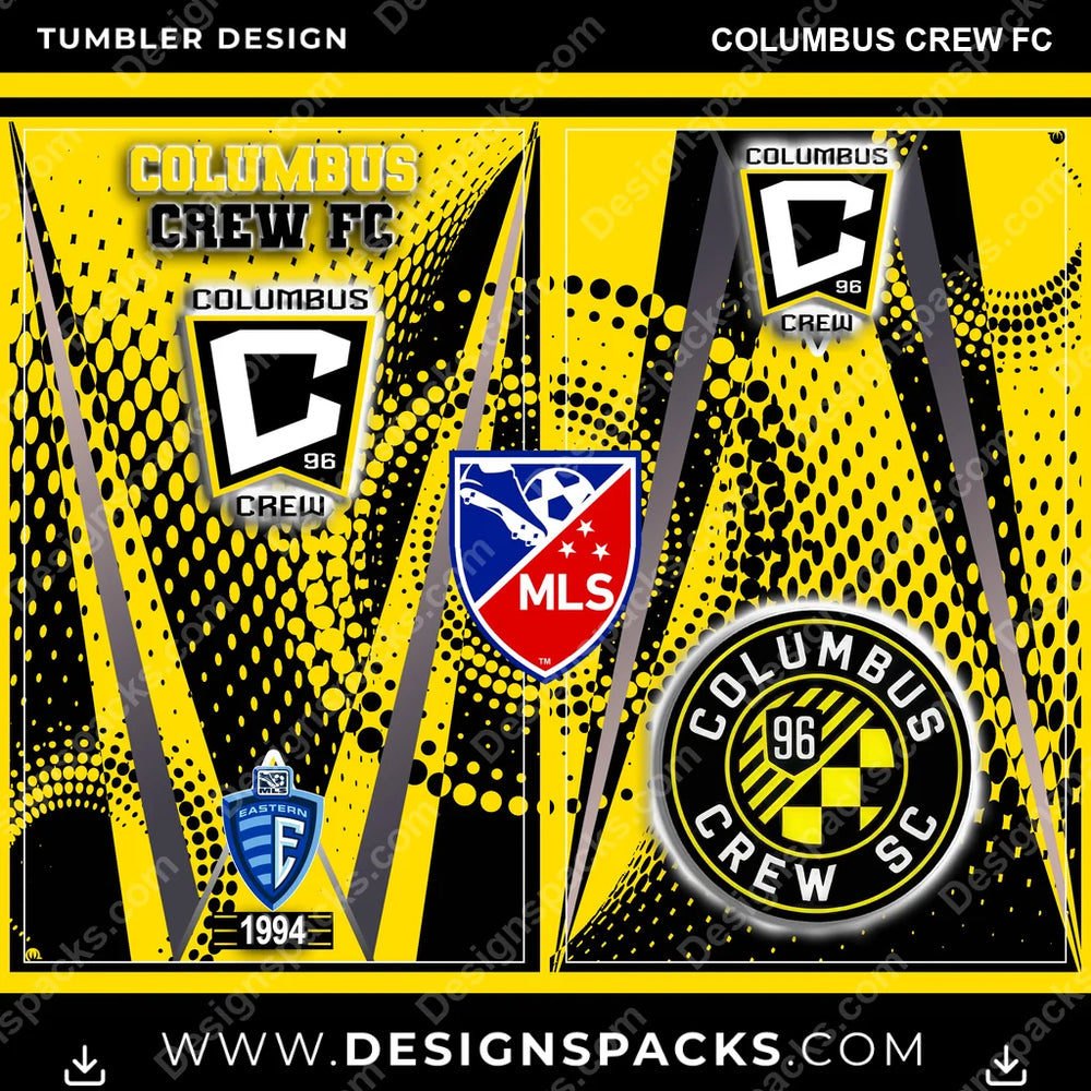 US Soccer Team Logo Columbus Crew FC Tumbler Digital Wrap Design Download