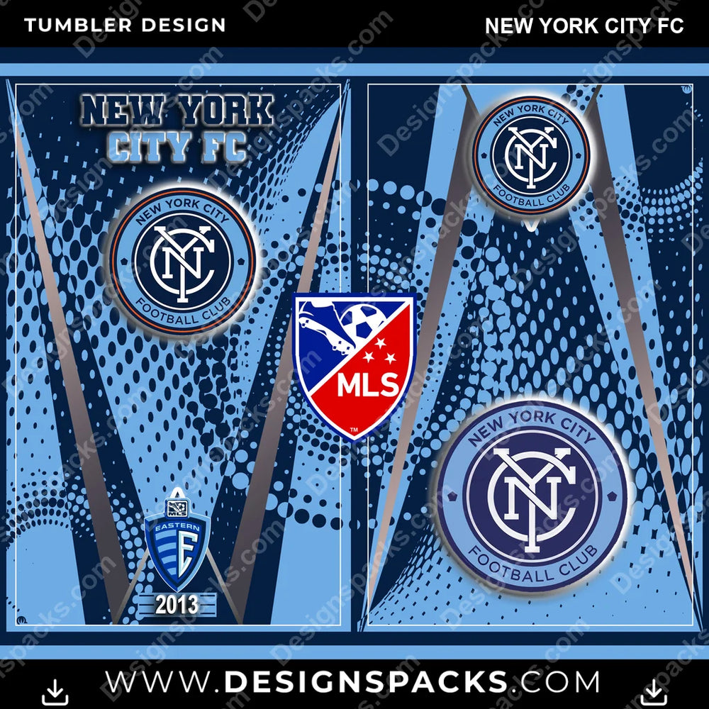 US Soccer Team Logo New York City FC Tumbler Digital Wrap Design Download