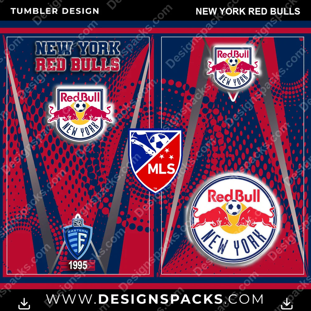 US Soccer Team Logo New York Red Bulls Tumbler Digital Wrap Design Download