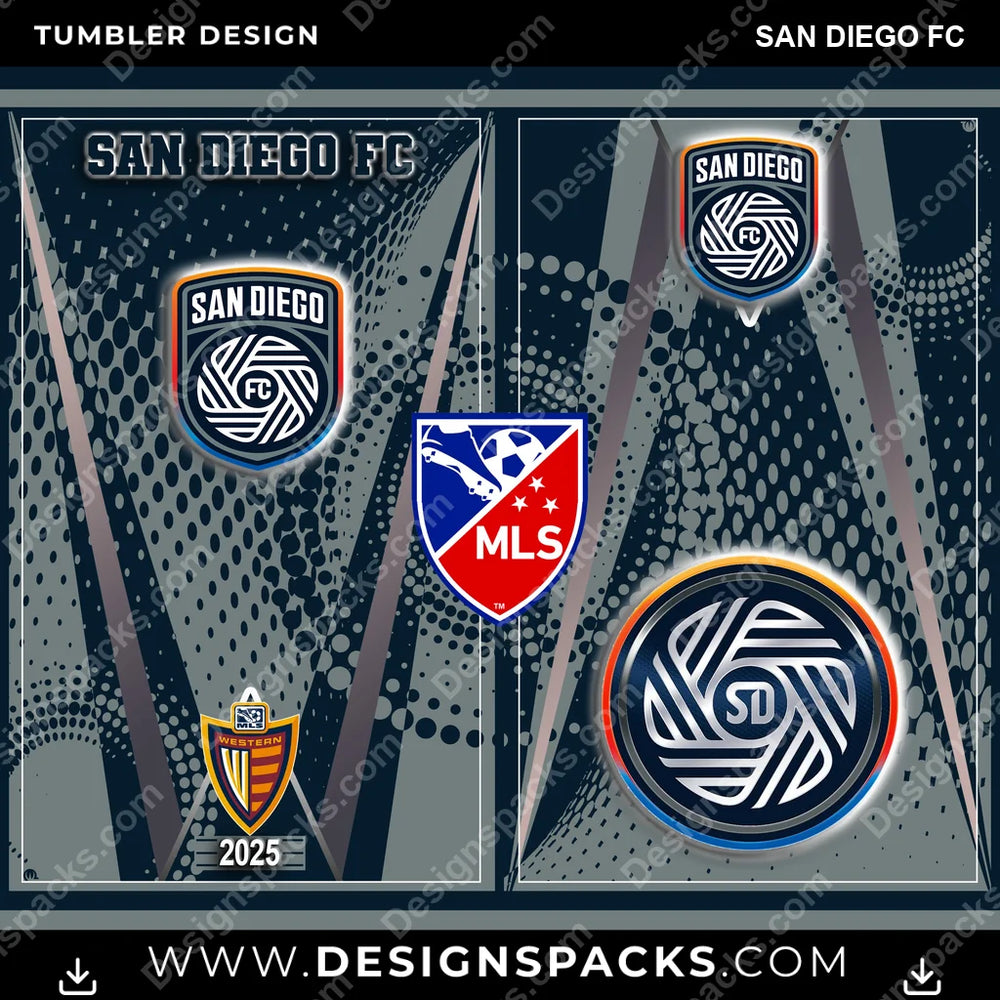 US Soccer Team Logo San Diego FC Tumbler Digital Wrap Design Download
