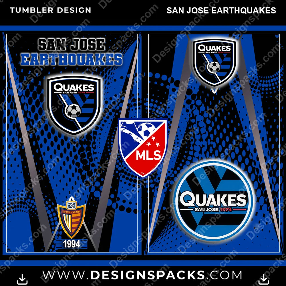 US Soccer Team Logo San Jose Earthquakes Tumbler Digital Wrap Design Download