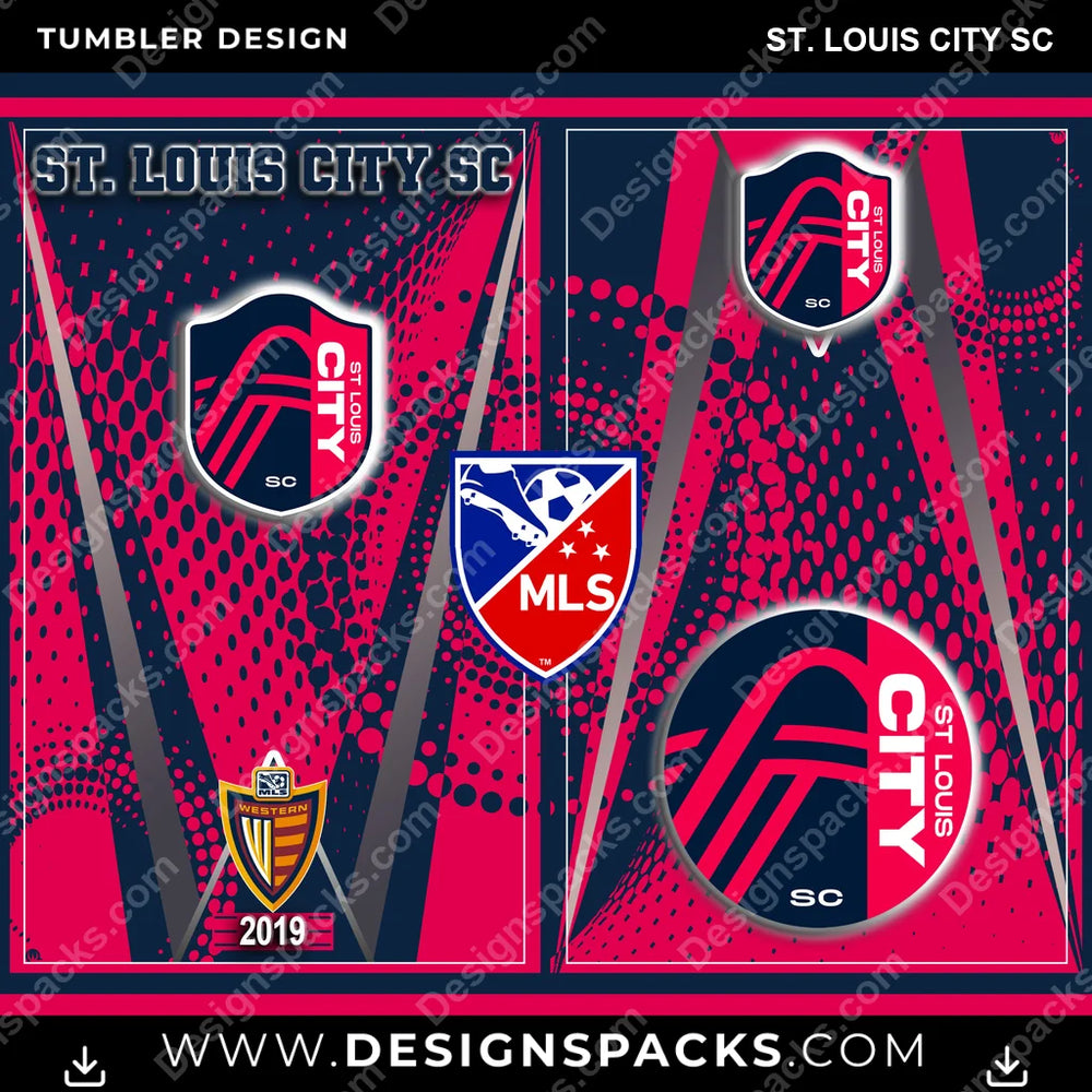 US Soccer Team Logo St. Louis City SC Tumbler Digital Wrap Design Download