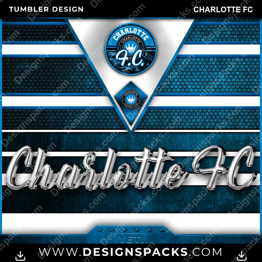 US Soccer YETI Charlotte FC Tumbler Digital Wrap Design Download
