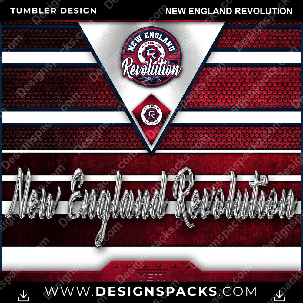 US Soccer YETI New England Revolution Tumbler Digital Wrap Design Download