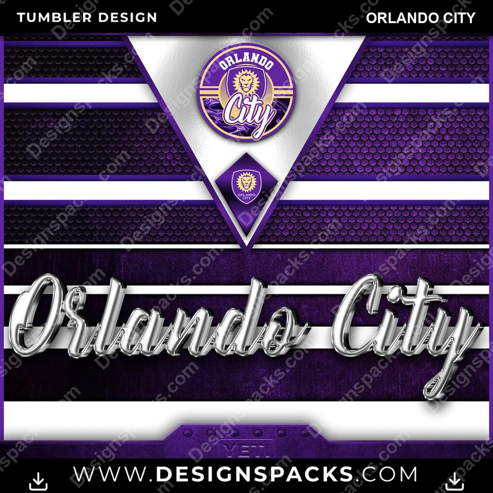 US Soccer YETI Orlando City Tumbler Digital Wrap Design Download