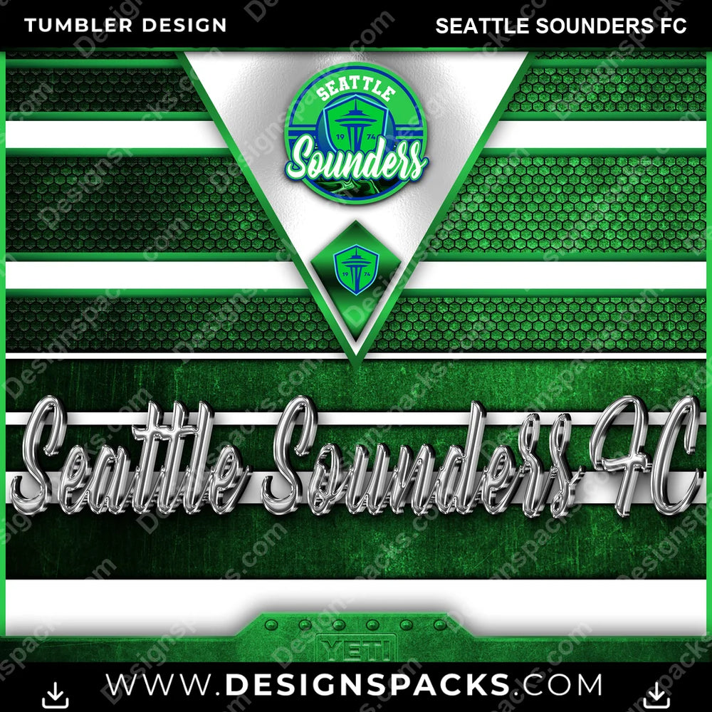 US Soccer YETI Seattle Sounders FC Tumbler Digital Wrap Design Download