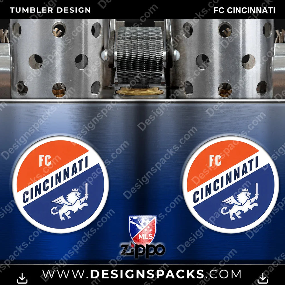 US Soccer Zippo Lighter FC Cincinnati Tumbler Digital Wrap Design Download