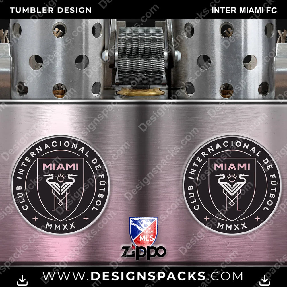 US Soccer Zippo Lighter Inter Miami FC Tumbler Digital Wrap Design Download