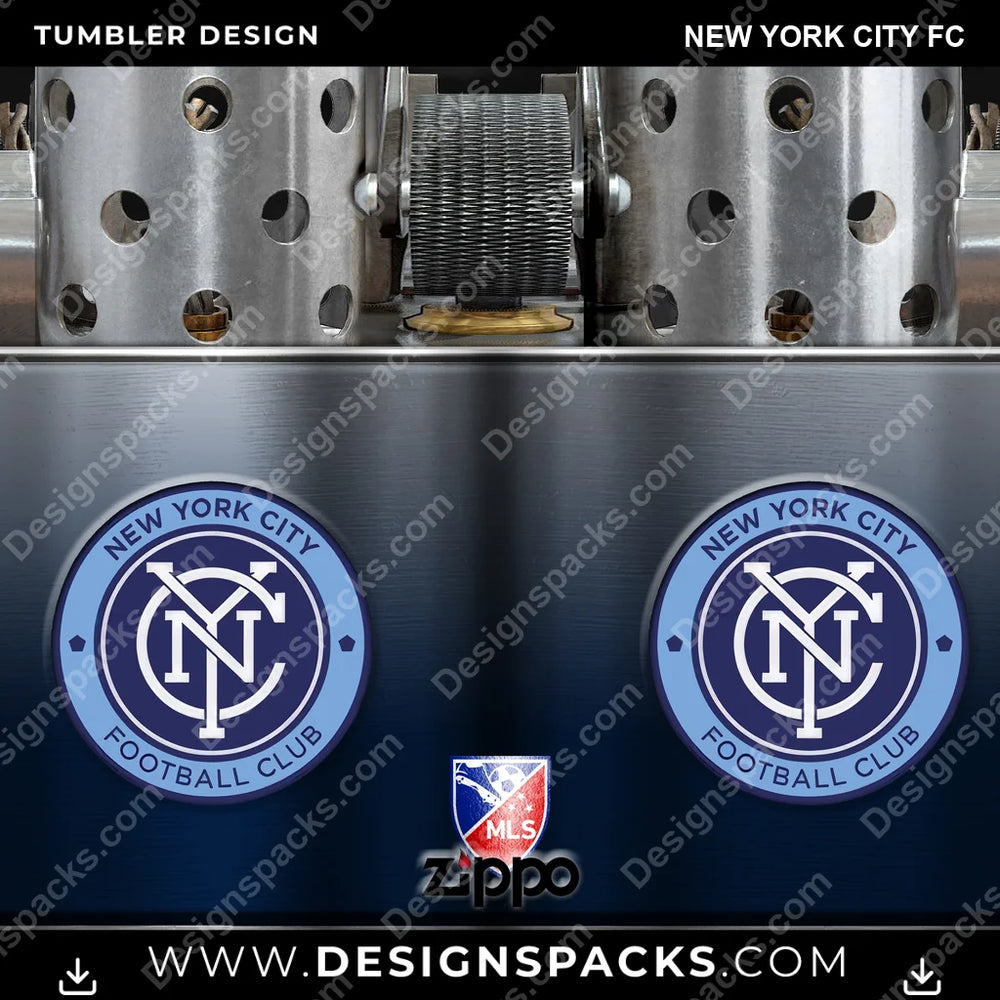US Soccer Zippo Lighter New York City FC Tumbler Digital Wrap Design Download