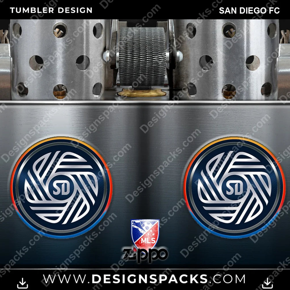 US Soccer Zippo Lighter San Diego FC Tumbler Digital Wrap Design Download